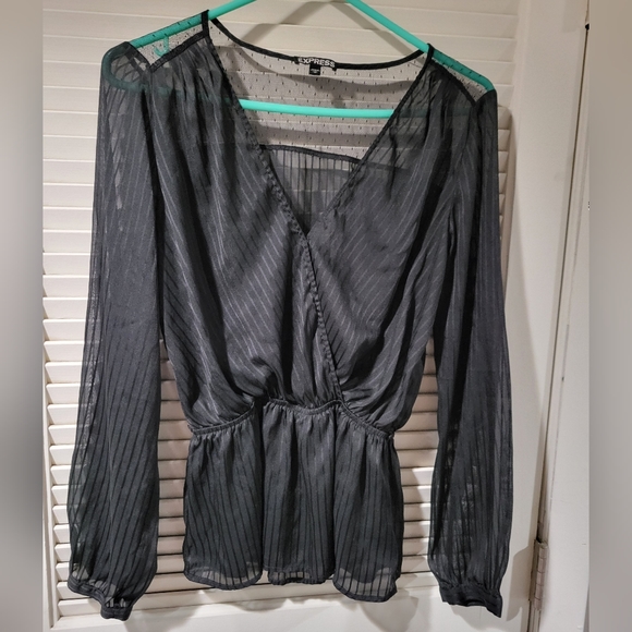 Express Tops - Sheer peplum top